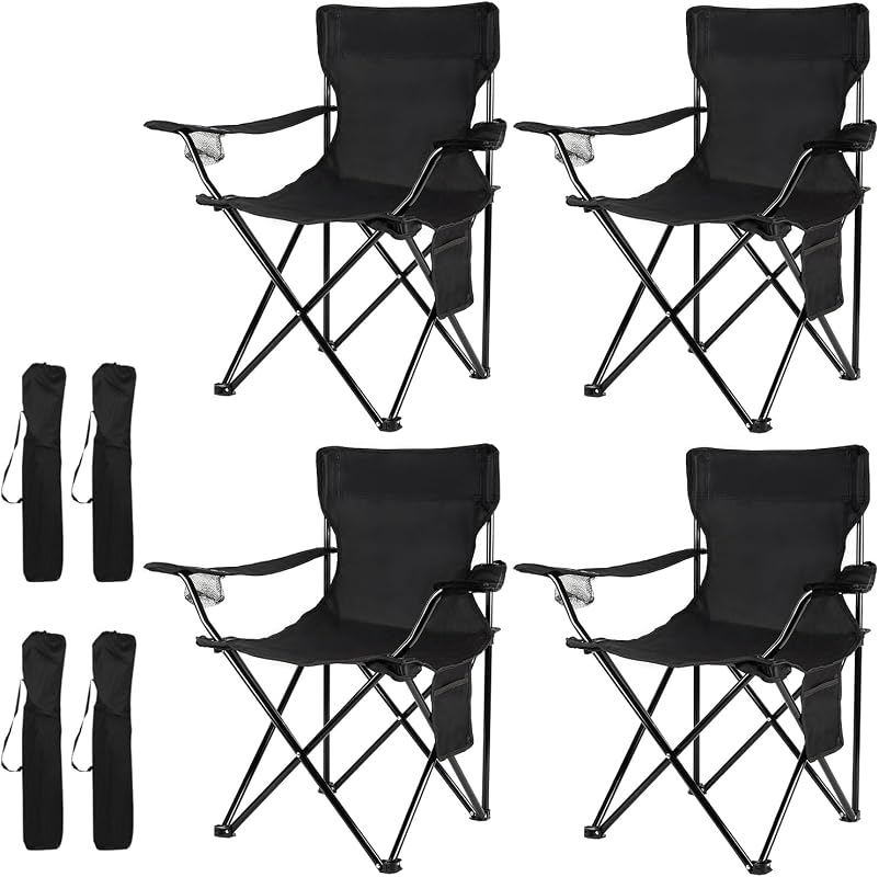 Damei century 4-Pack Portable Folding Camping Chairs for Beach, Lawn a