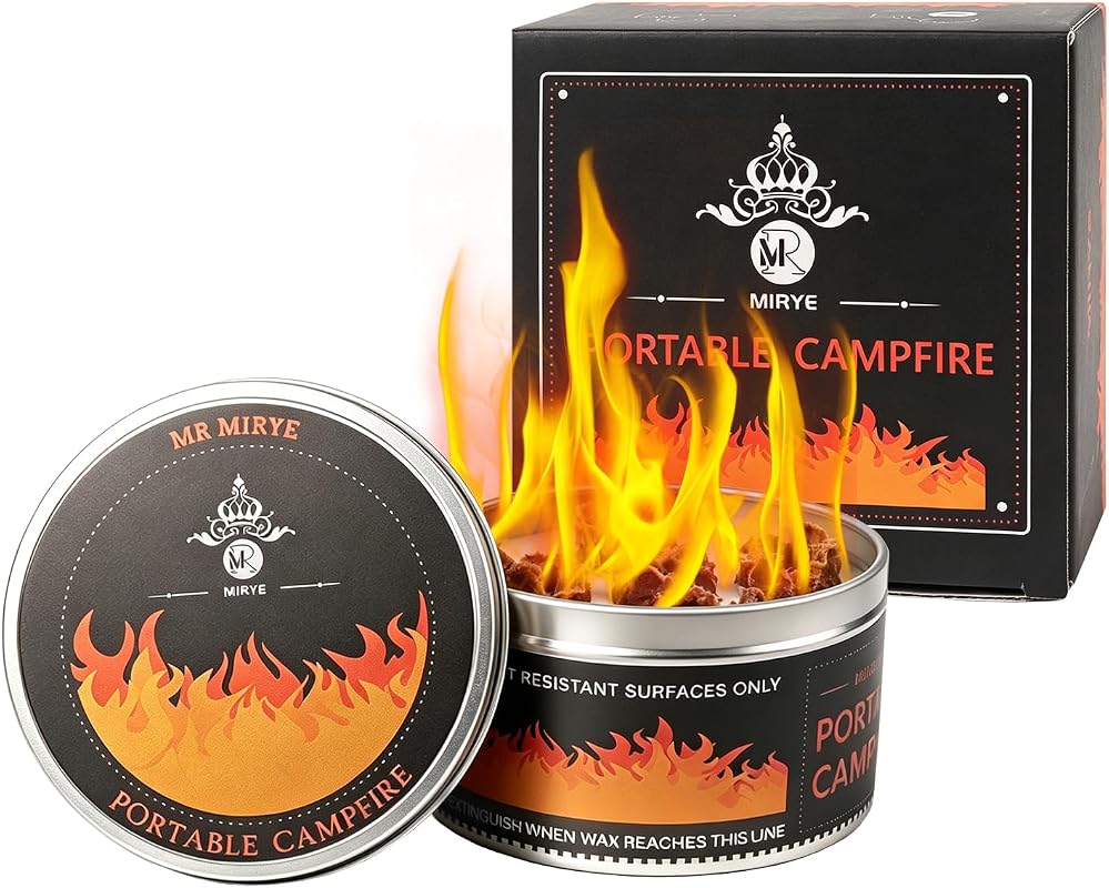 MR MIRYE Portable Mini Smores Fire Pit with 3-5 Hour Burn Time for Cam