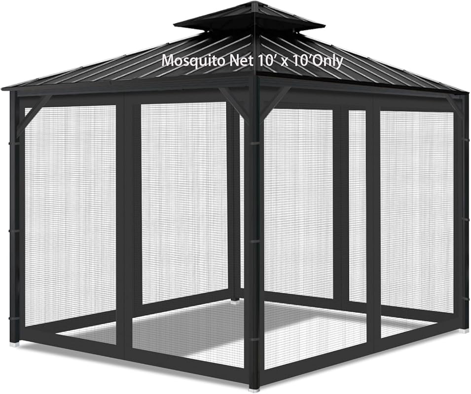 Universal Replacement Mosquito Netting 4-Panel Sidewall with Zipper fo