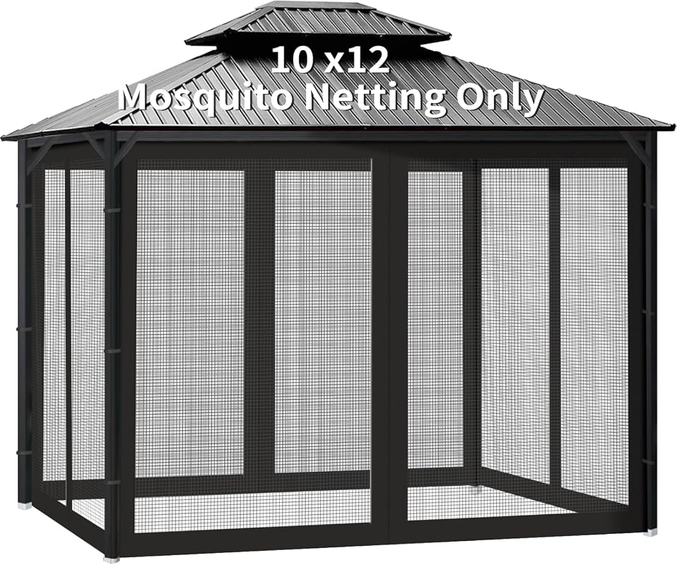 Universal Replacement Mosquito Netting 10x12 4-Panel Sidewall with Zip
