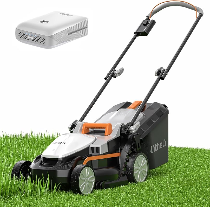 Litheli 13-Inch Cordless Electric Lawn Mower, U20 Handy+ 20V Lightweig
