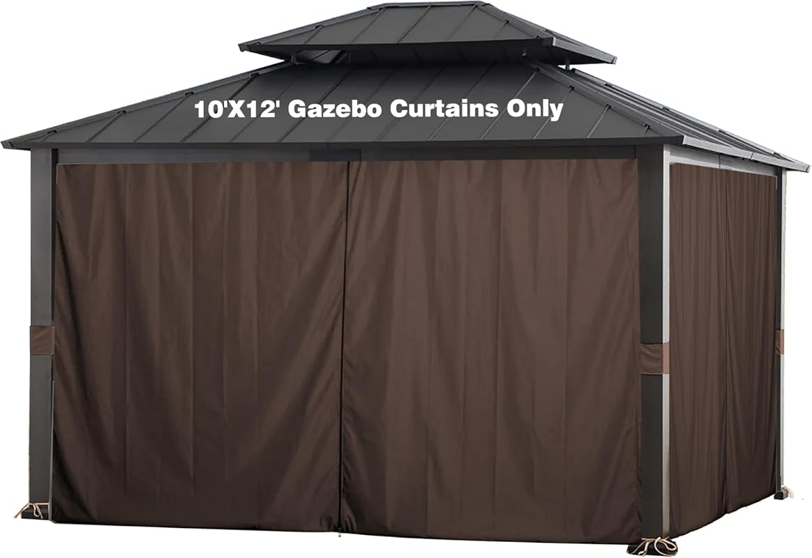 SCOCANOPY Brown 10x12 Gazebo Privacy Curtain Set Compatible with Lowe'