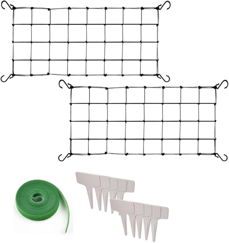 2 Pcs 2x4 FT Elastic Scrog Trellis Net for Indoor Grow Tents, Plant Cl