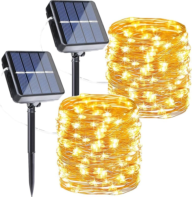 Joomer 2-Pack 80ft 240 LED Solar Fairy Lights Outdoor Waterproof with
