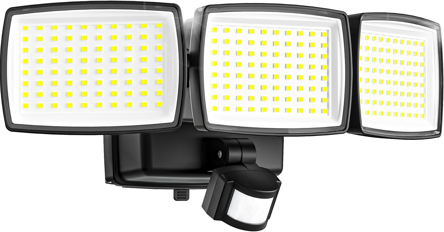 1500LM Battery Powered Motion Sensor Outdoor Flood Light, IP65 Wireles