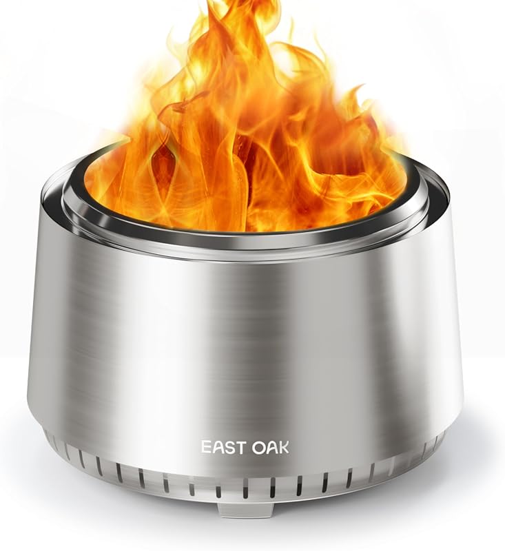 East Oak Fuoco 21 Inch Smokeless Wood Burning Fire Pit with Stand and