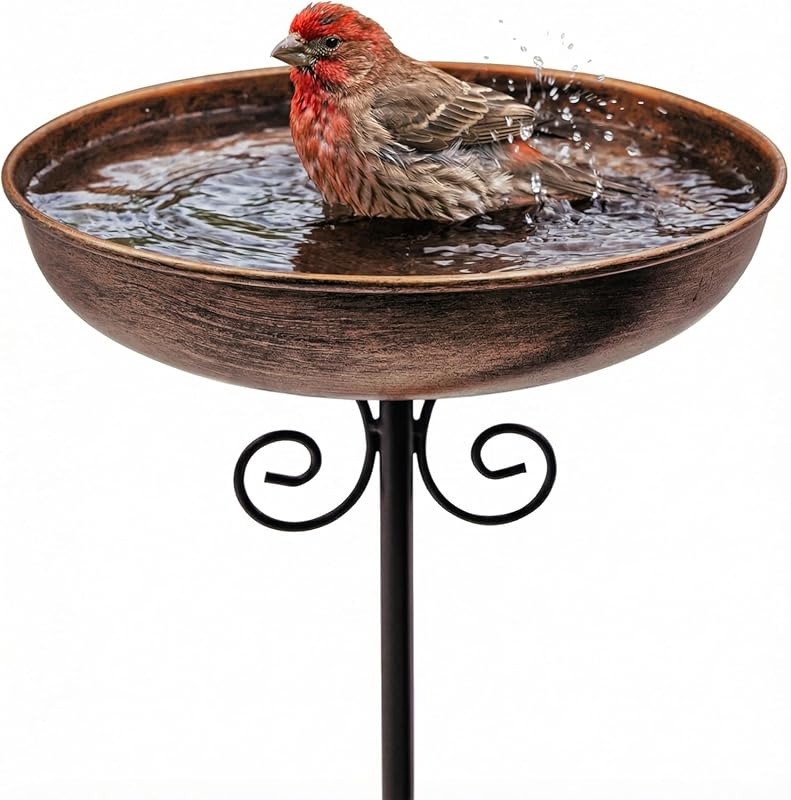 Small Metal Bird Bath for Outdoors, 10