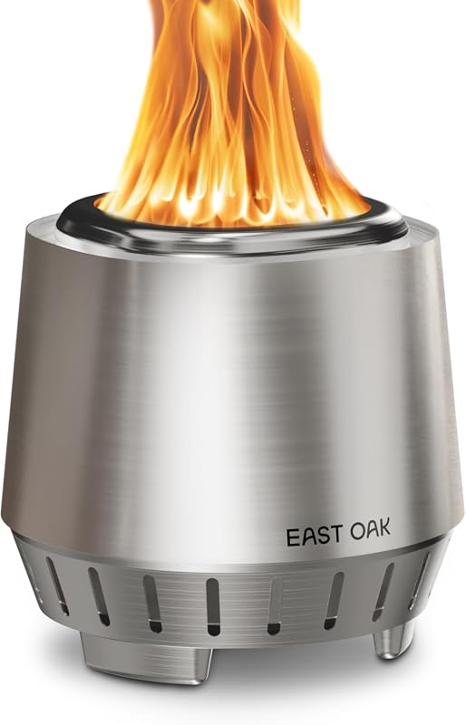 East Oak Fuoco 7-Inch Tabletop Smokeless Wood and Pellet Fire Pit with
