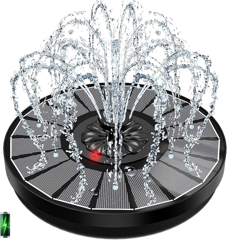 Yzert Solar Fountain with 2000mAh Battery & Innovative Indicator, 3.5W