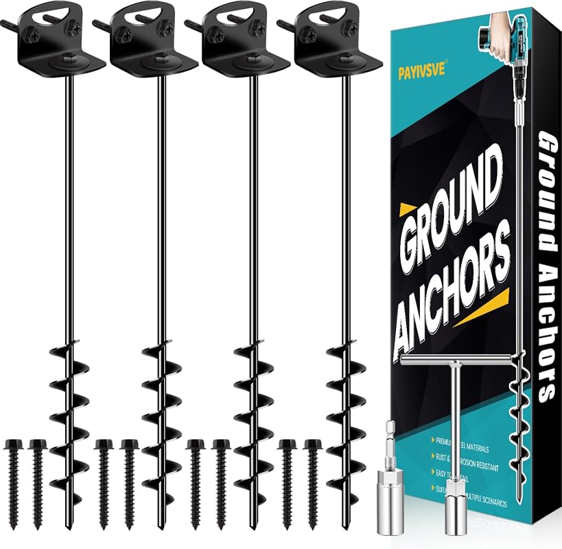 25 inch Screw In Ground Anchors with Upgraded Wider Spiral Blades