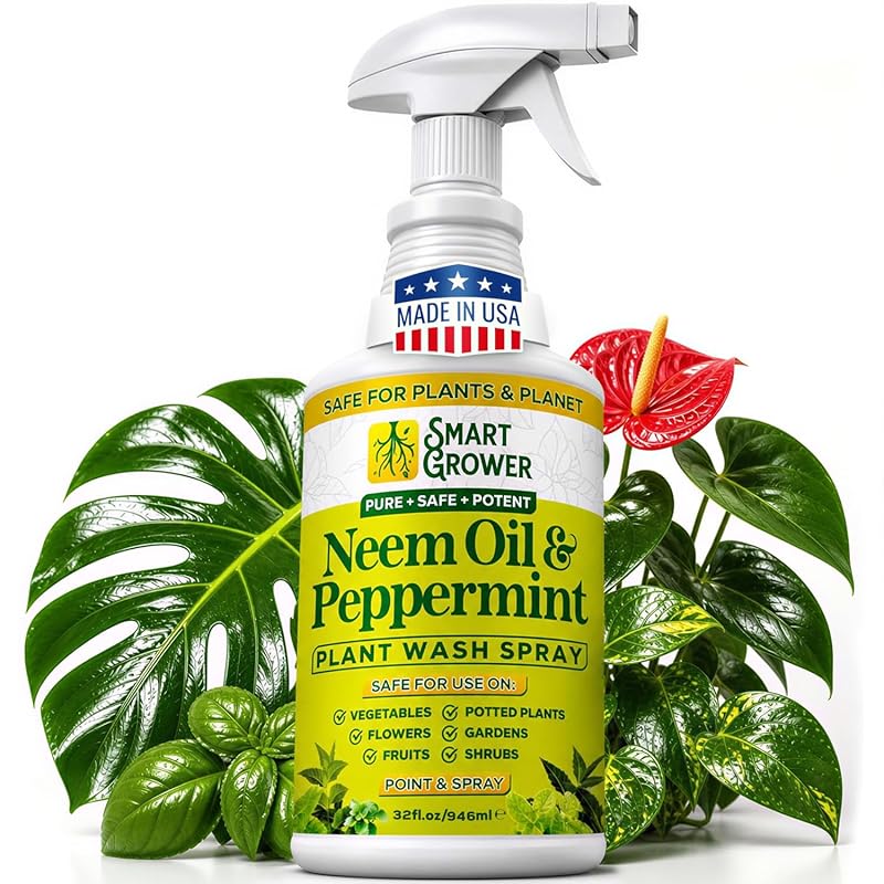 Smart Grower Neem Oil Spray with Peppermint Oil, Natural Wash for Indo