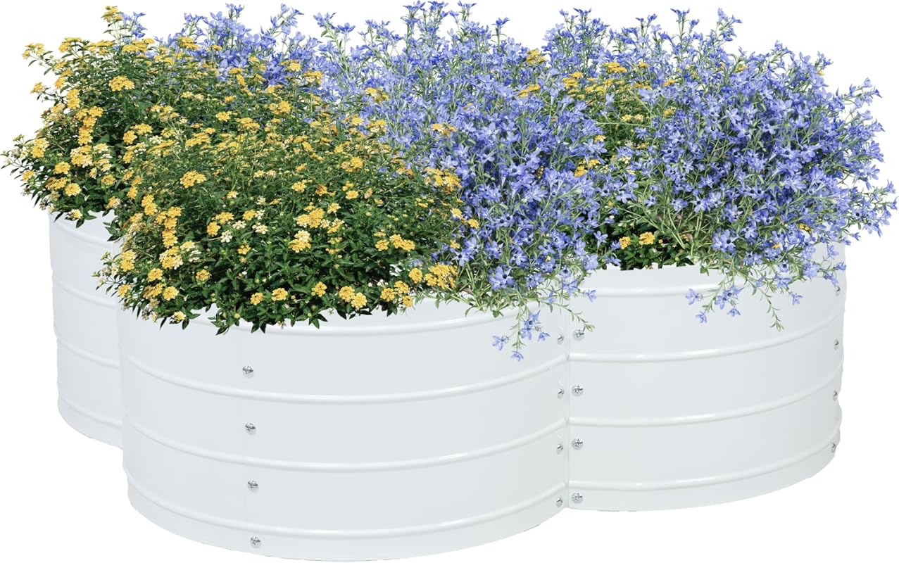 Sunnydaze 43x43x12 Inch Galvanized Raised Garden Bed for Vegetables an