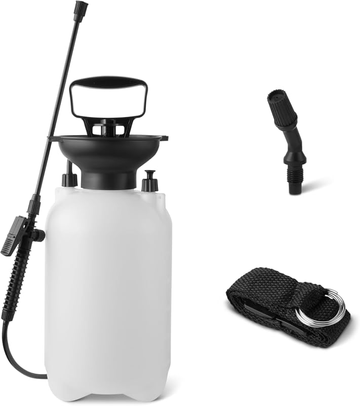 Amazon Basics 1.3 Gallon Garden Sprayer with Extension Wand for Flower