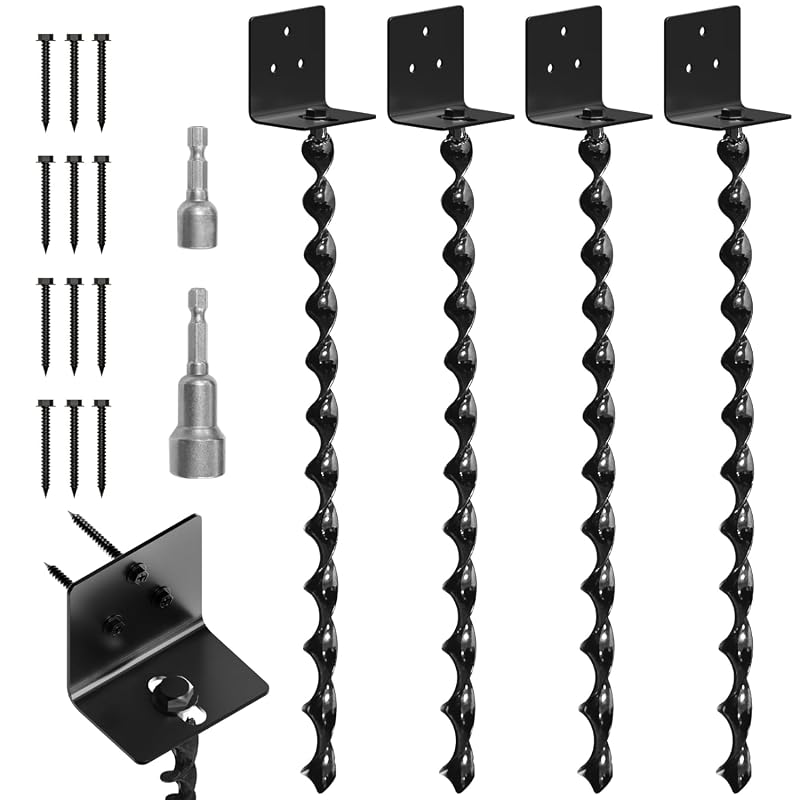 25in Full Spiral Blade Screw In Ground Anchor - Heavy Duty 4 Pack