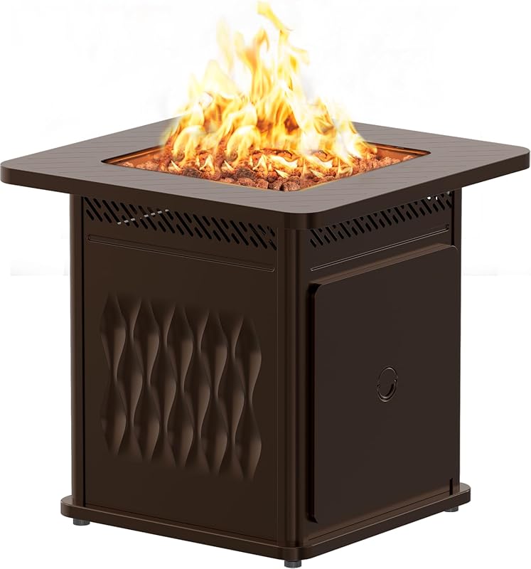 East Oak 28'' Propane Fire Pit Table, 50,000 BTU Steel Gas FirePit for