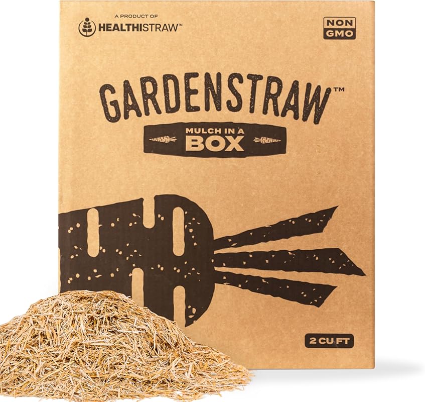 HealthiStraw 2 cu ft All-Natural Sustainable Wheat Garden Straw Mulch 