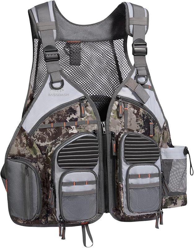 BASSDASH Adjustable Strap Fishing Vest for Men & Women; Fly Bass Fishi