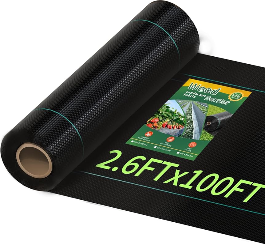 Pterying 2.6x100ft Premium Heavy Duty Weed Barrier Landscape Fabric, G