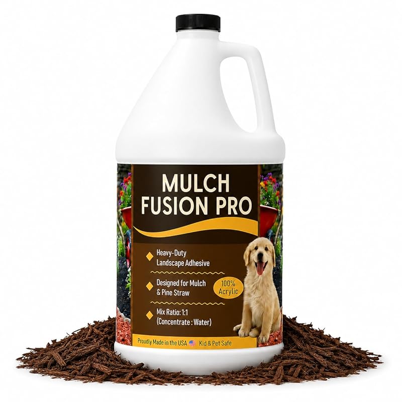 Mulch Fusion Pro Heavy-Duty Mulch Glue & Landscape Adhesive, Kid & Pet