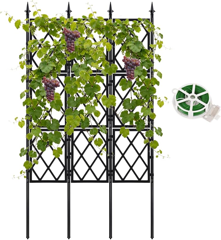 5.25FT Garden Trellis Support Fence,Metal Wall Lattice Climbing Frame 