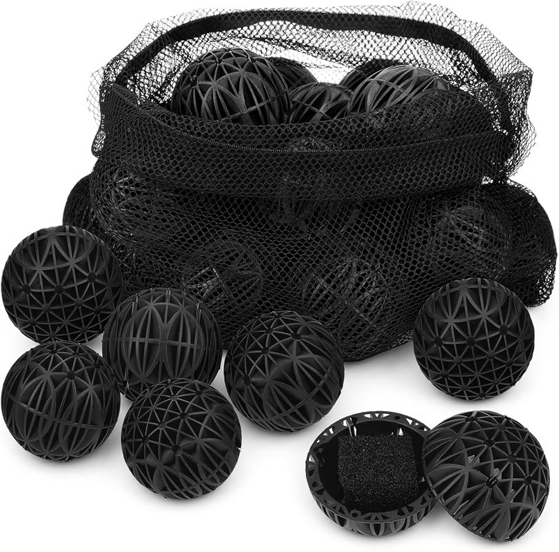 VIHOSE 20 Count 3-Inch Black Large Bio Balls Filter Media with Sponge 