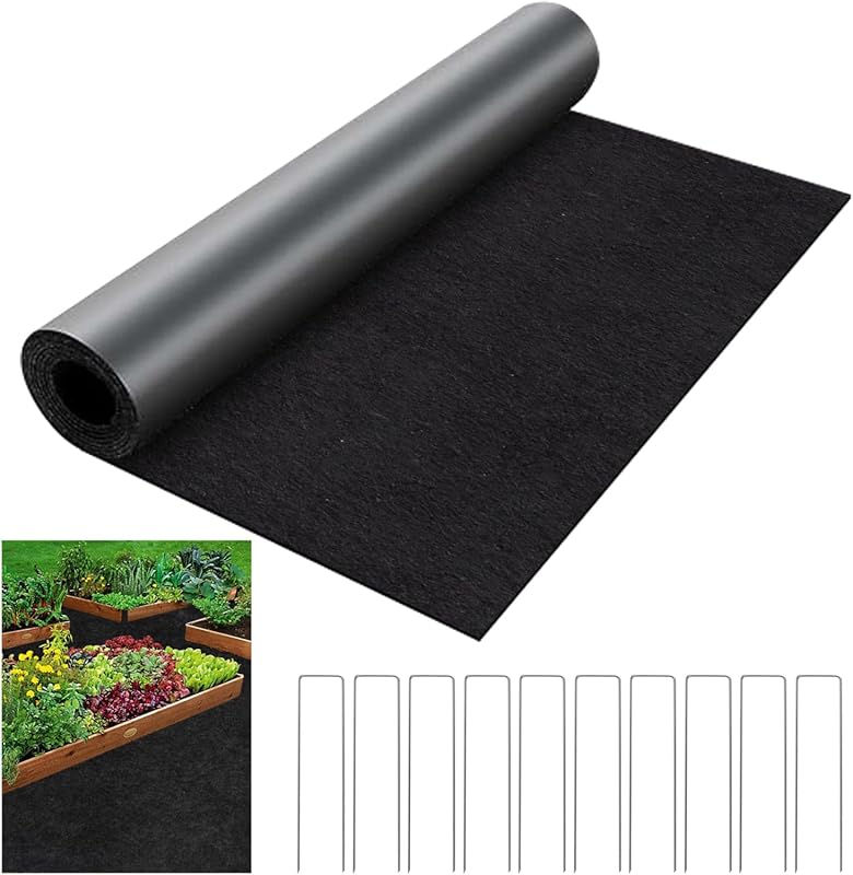 Recycled Black Felt Mulch Mat Roll (8.2'x2') for Landscaping & Garden 