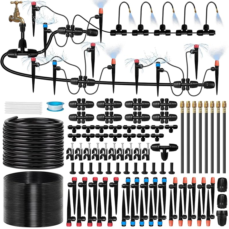 Garden Drip Irrigation System with 38 Adjustable Copper Nozzles, Emitt