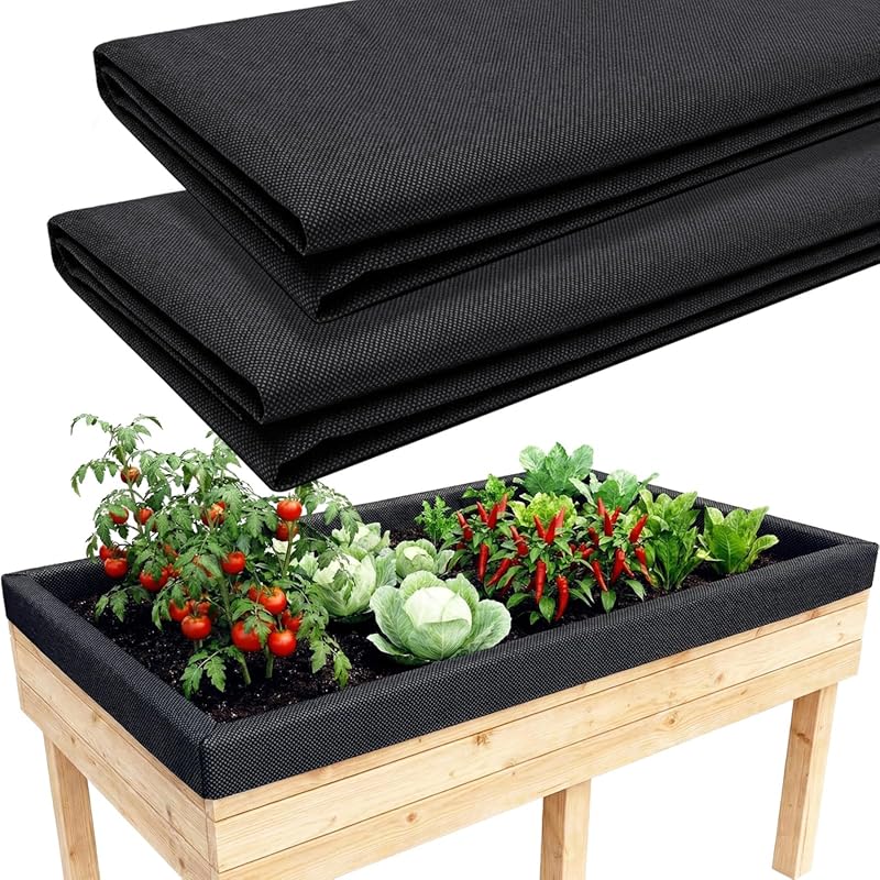2-Pack 63x114in Raised Garden Bed Liner, Non-Woven Fabric for Planters