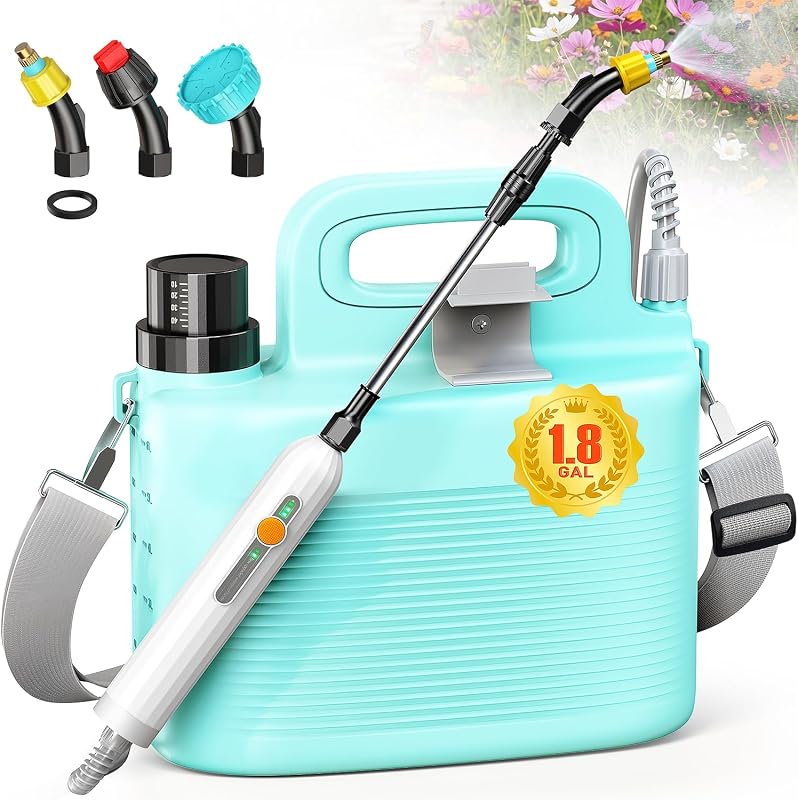 Battery Powered 1.8 Gallon Electric Garden Sprayer with Telescopic Wan