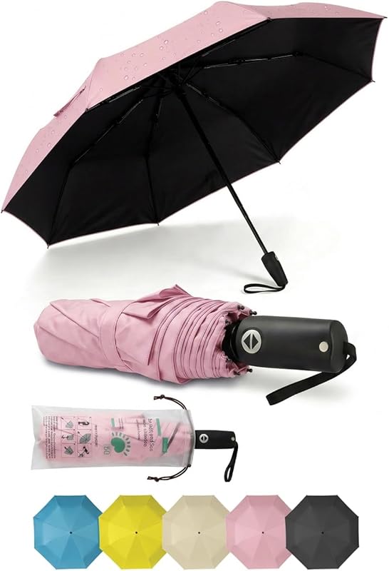 BAODINI Compact Travel Umbrella, Small Windproof Auto Open Close for U