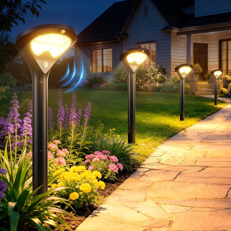 ELECLINK Solar Pathway Lights Outdoor 6-Pack, Motion Sensor, 400LM, 3