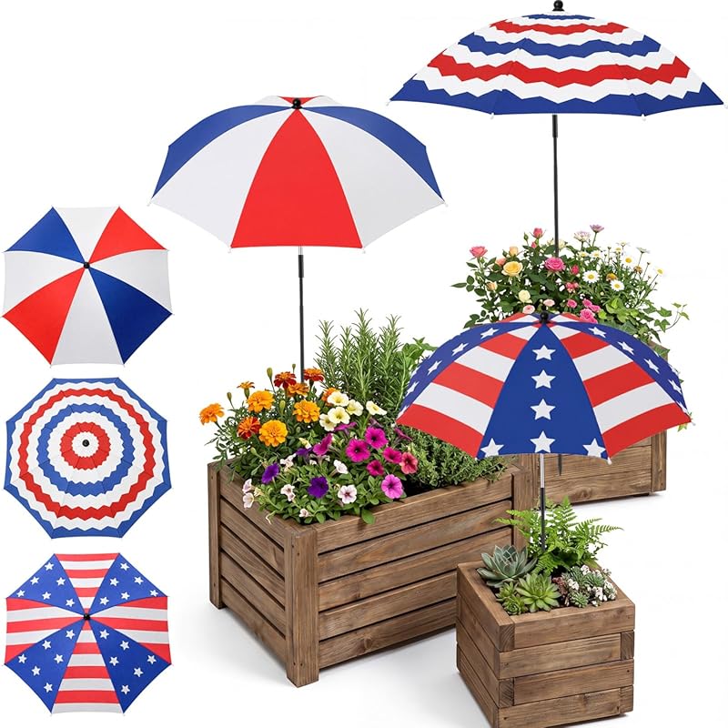 Abbylike Plant Umbrellas: Outdoor Plant Shade Cover, UV Protection, 6-