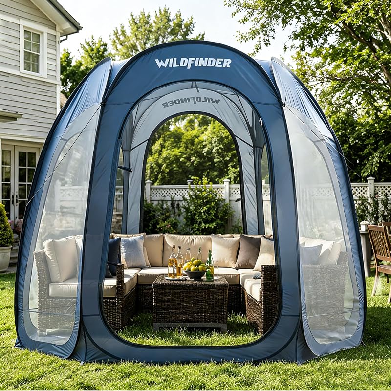 WildFinder 10x10 Waterproof Pop Up Screen House with Mesh Walls for Ba