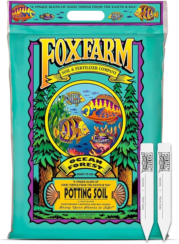 FoxFarm Ocean Forest Potting Soil, 12 Quarts, Aerated Houseplant Mix w