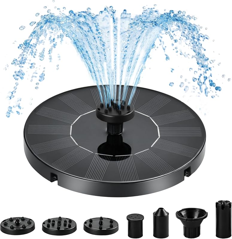 Solar Water Fountain for Bird Bath, New Upgraded Mini Solar Powered Fo