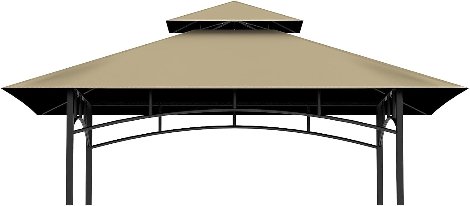 5x8 FT Double Layer Grill Gazebo Replacement Top Cover for Model L-GG0