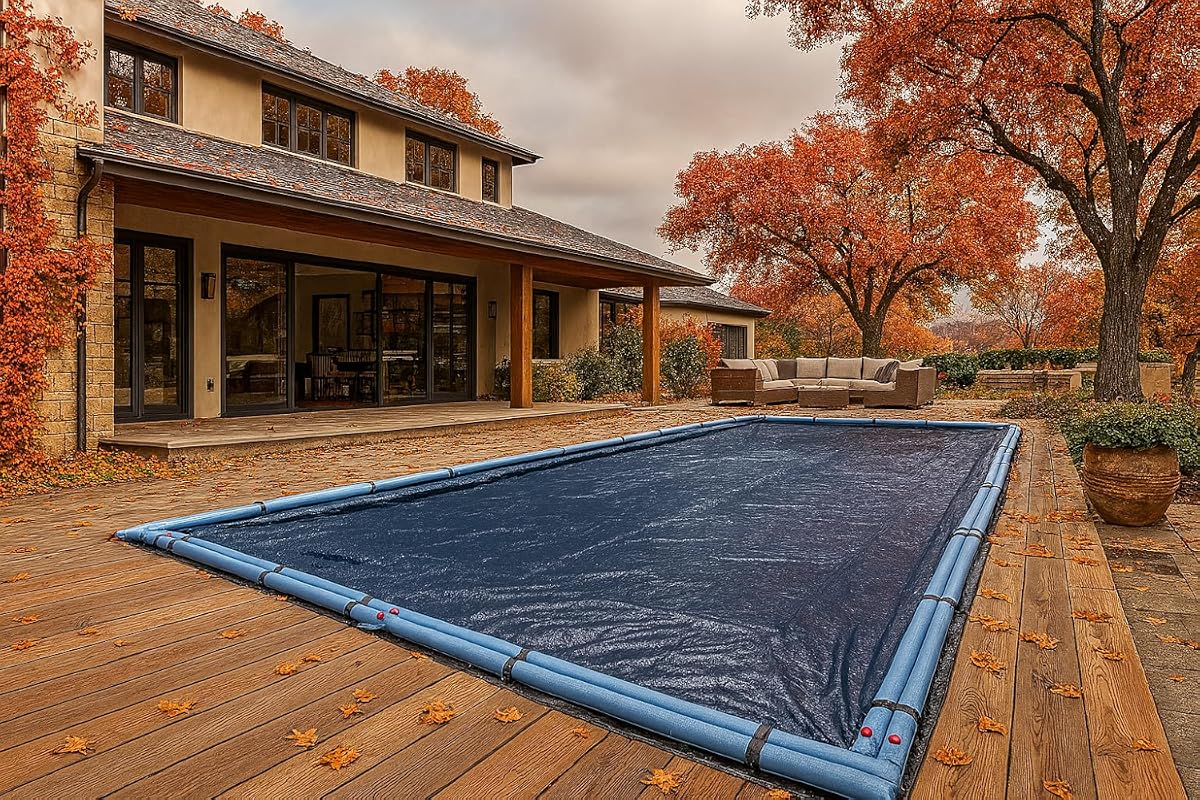 Winter Block 18x36 Ft Inground Pool Cover – Solid Blue, UV‑Protected, 