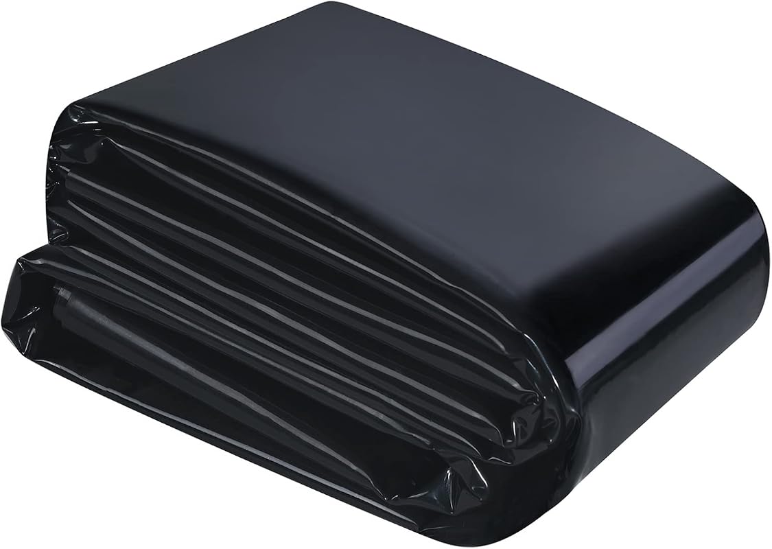 UWIOFF 10x13 FT 20 Mil Black HDPE Pond Liner for Outdoor Ponds, Koi, S
