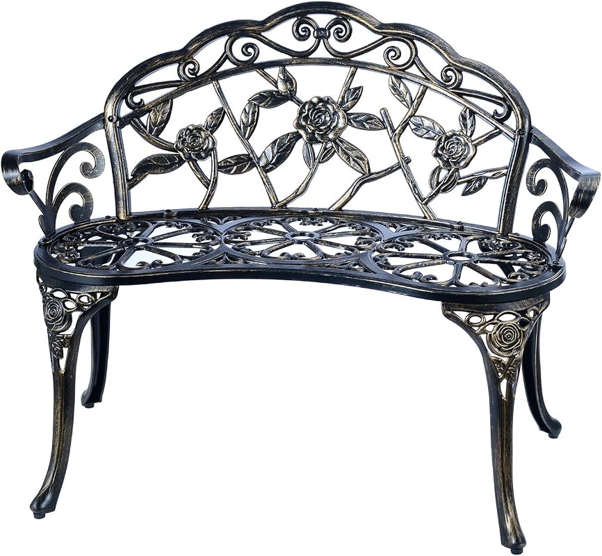 Patio Copper.1 Double Seat Balcony Bench, Anti-Rust Cast Aluminum, ide