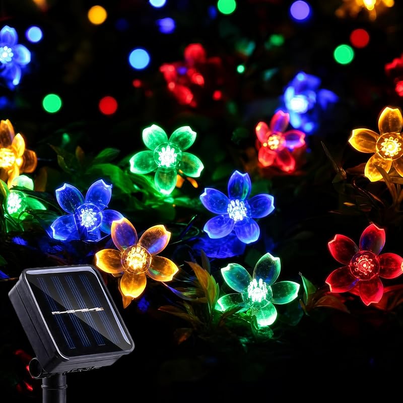 ITICdecor Solar Flower String Lights, 50 LED Waterproof, Perfect for G