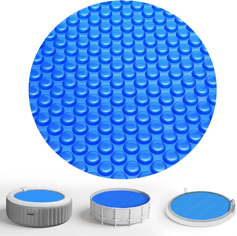 Solar 8 ft Round Pool Cover – 12 Mil Heavy‑Duty Thermal Bubble Mat for