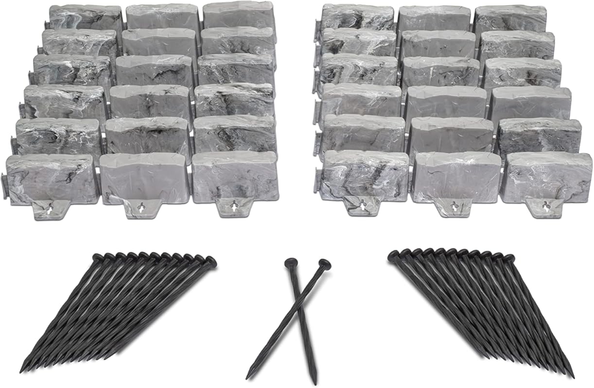 EasyFlex No-Dig Landscape Edging with Anchoring Spikes, 2.7\