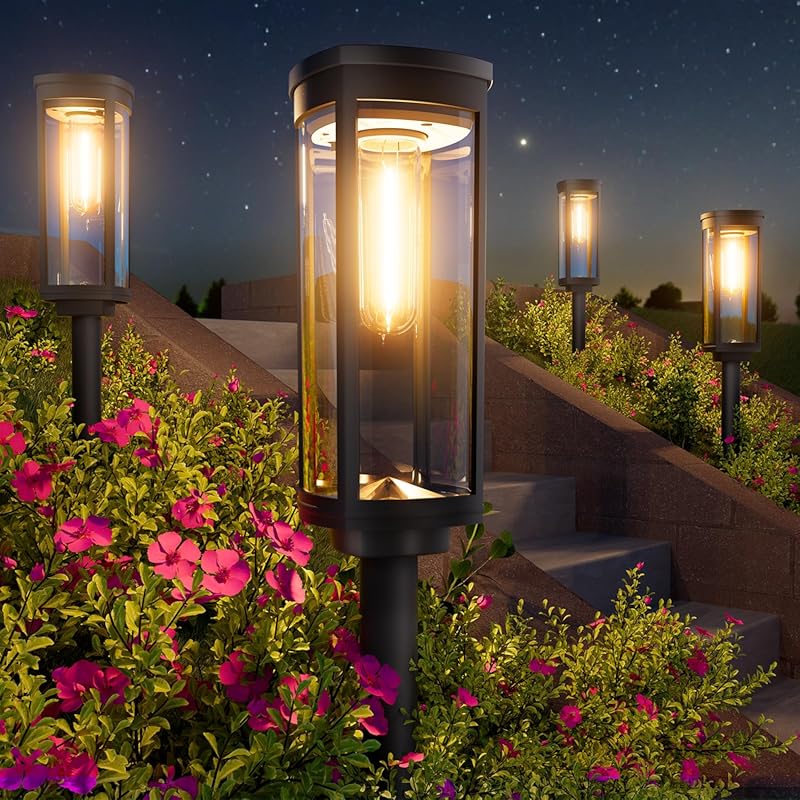 BITPOTT 8‑Pack Bright Solar Pathway Lights – Waterproof IP65, Auto On/Off, Ideal for Lawn, Patio, Walkway, Driveway, Landscape