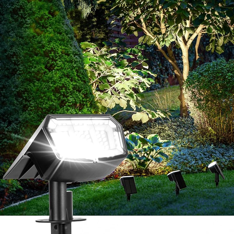 AUDERWIN 4 Pack Spot Lights – 63 LED, 3 Modes, IP65 Waterproof, Perfec