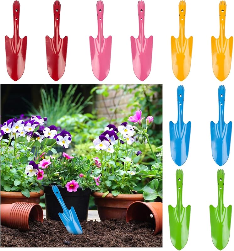 10 Pack Mini Colorful Metal Hand Shovels