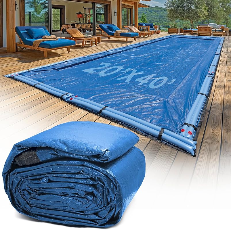 20x40ft Premium Inground Winter Pool Cover, Extra Thick Durable Design