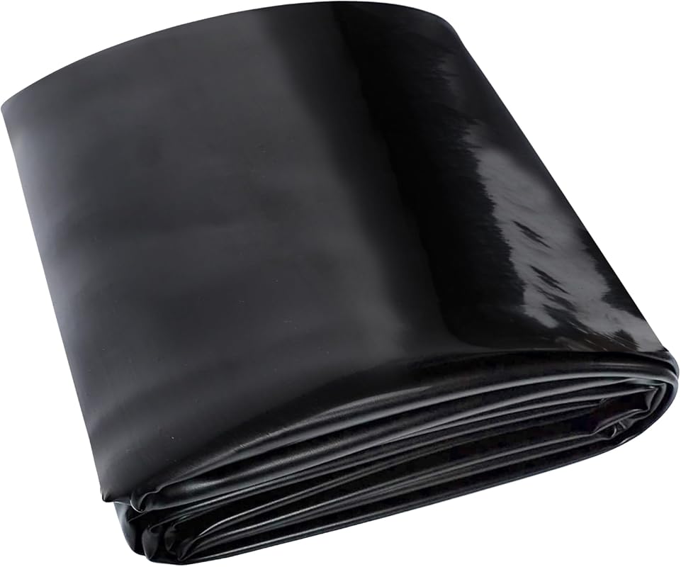 Adroiteet 14x14 FT 20 Mil Black HDPE Pond Liner for Outdoor Ponds, Koi