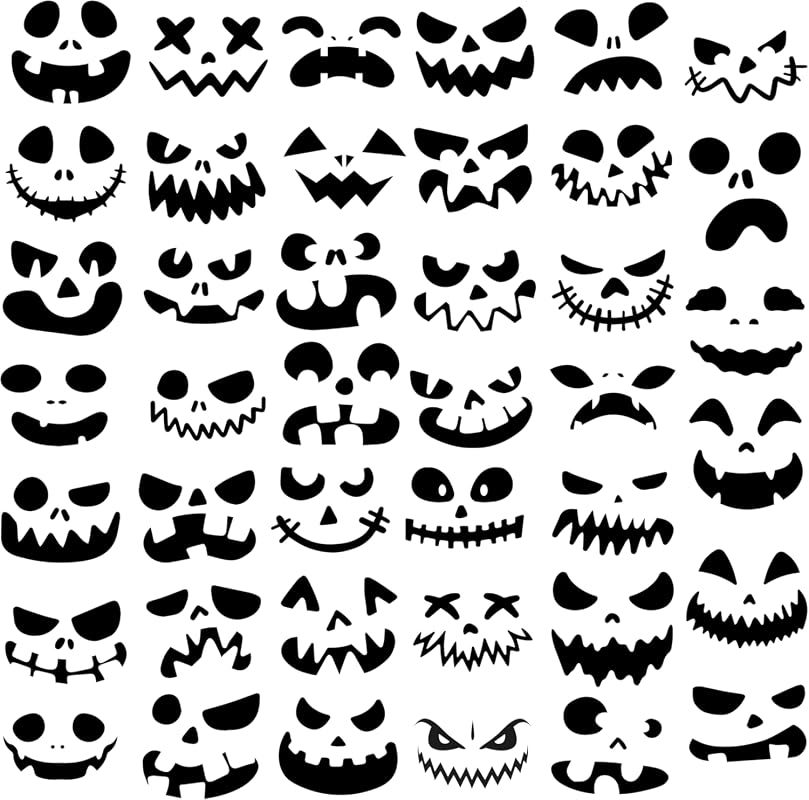 41 Pcs Halloween Pumpkin Faces Decorating Stickers