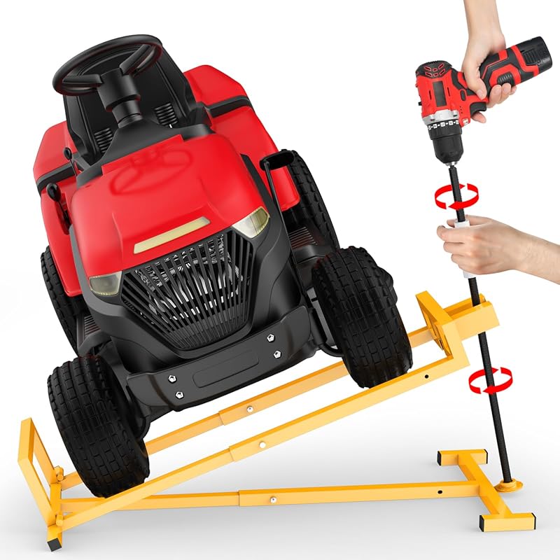 1400LBS Heavy‑Duty Lawn Tractor Lift Jack, 3‑Min Setup, Steel Frame, R
