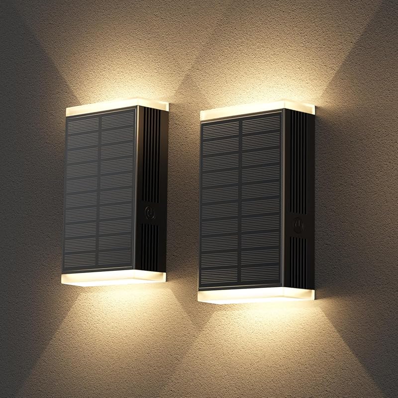 Solar Wall Light Outdoor, 3000-6000K 3 Modes, Dusk-to-Dawn, IP67 Water